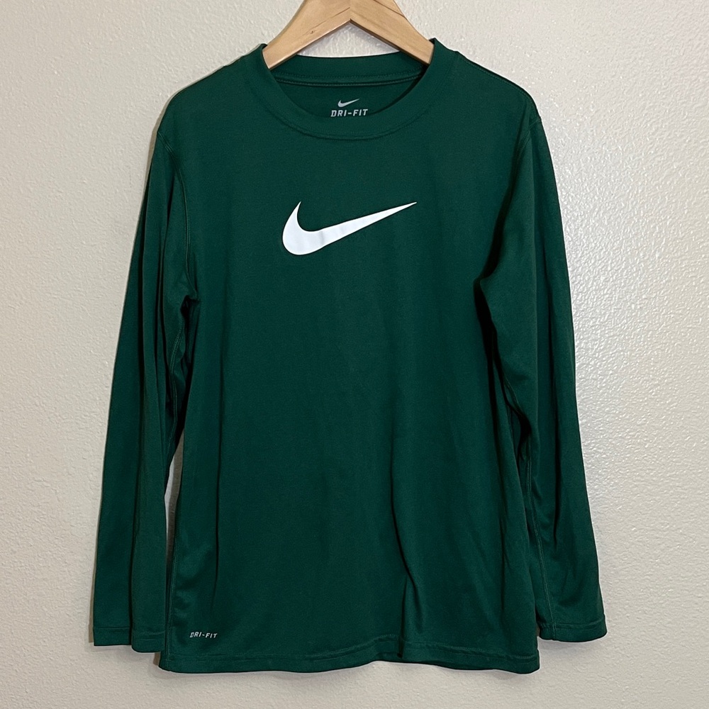 Nike Dark Green Dri-FIT Athletic Long Sleeve Tee